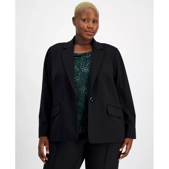 Kasper Women's Plus Sz Jacket 2X Size Compression Single-Button - Picture 1 of 3